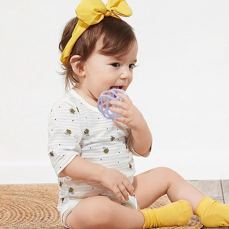 Ages 6 Months+ Bpa Free Silicone Soft Ball Easy To Hold For Baby
