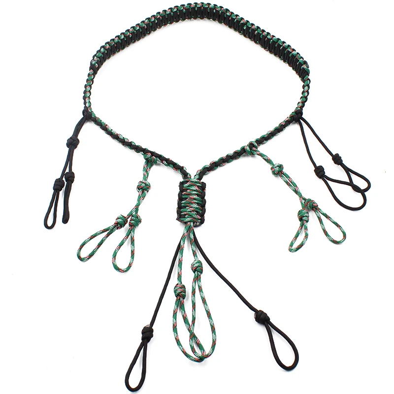 12 Adjustable Loops Duck Call Braided Paracord Sling Decoys Lanyard For