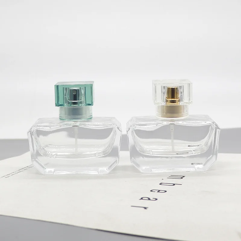 For MUB Square Shape Glass Perfume Bottle 30ml & 50ml with Screw Neck