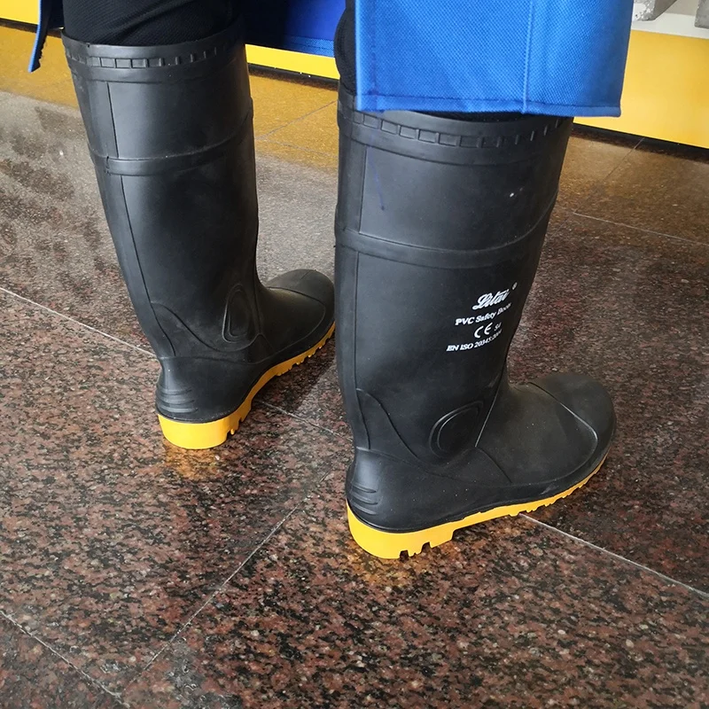 Labor Boot Safety Black Gum Boot Men Work Boots Waterproof Factory Labor Shoes ...