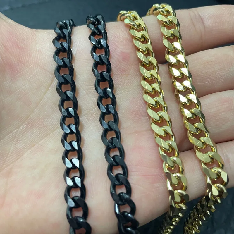 JSNOM Collana Uomo E Donna In Acciaio Inossidabile 316L – Colori Argento, Oro, Nero – Larghezze 3/5/7 Mm – Lunghezze 40/50/60 Cm – Regalo Universale