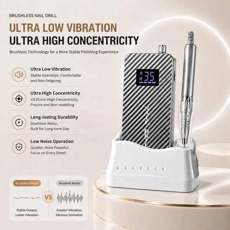 product at ndb 186 professional nail drill portable powerful electric nail file brushless manicure handpiece for beauty salon-8