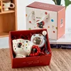 Red cat-hand warmer set