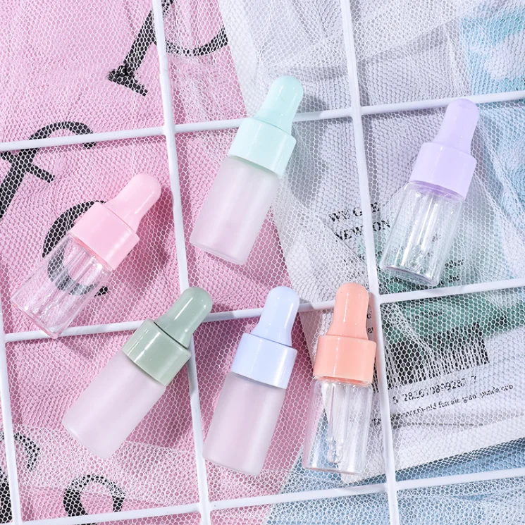 1ml 2ml 3ml 5ml Empty Small Sample Essential Oil Glass Dropper Container Cosmetic Serum Bottle