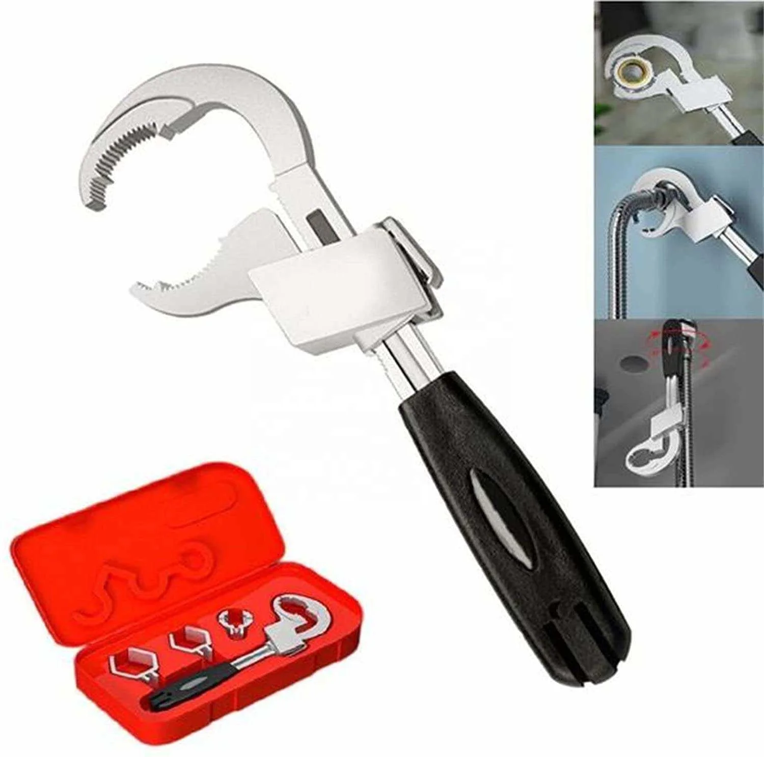 Chave inglesa ajustável, ferramentas de reparo de abertura grande para  banheiro, chave inglesa multifuncional para torneira para pia de banheiro