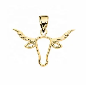 Fashionable Charm of Cow Head, Gold-plated Hollow Cow Head Pendant,fashion Jewelry Longhorn Pendant