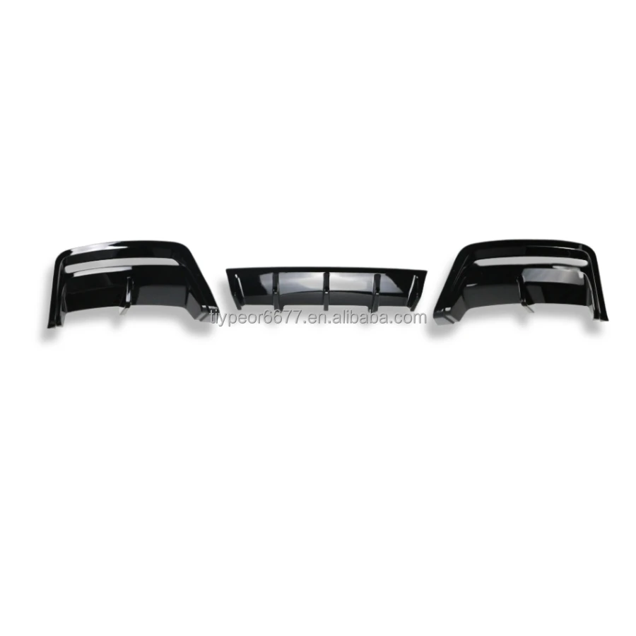 product tiypeor rear lower diffuser splitter glossy black rear bumper lip with brake light for bmw i3 2022 2023 3pcs-5