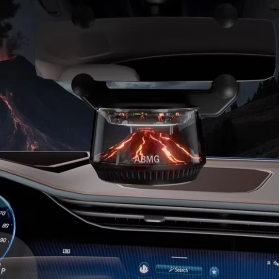 High-End Car Aromatherapy Diffuser Volcano Iceberg View Cloud Fog Decorative Interior Air Purifier for Vehicle