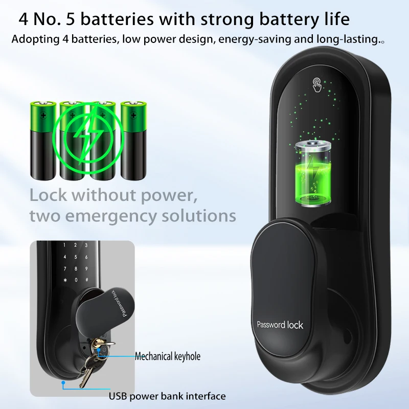 TTLOCK App Smart Handle Fingerprint Lock Home Office Apartment Smart Lock