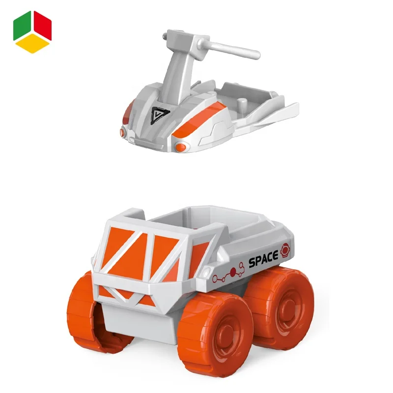 QS 2023 New STEM Educational Aviation Toys 5 in 1 Space Shuttle Rocket Capsule Car Space Station Set Toys With Sound Light