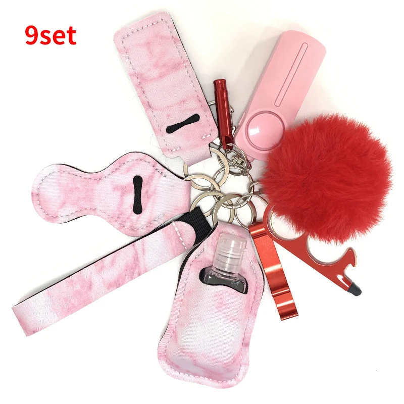 Pink Girly Safety Self Defence Keychain Set 8pcs/set Women's Self