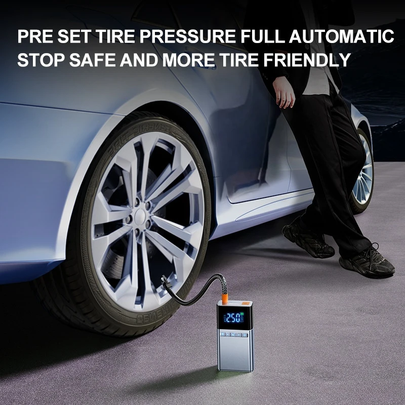 150psi Electric Air Inflation Pump 6000mAh Battery Capacity With Pocket Jump Starter for Car Emergency Tools