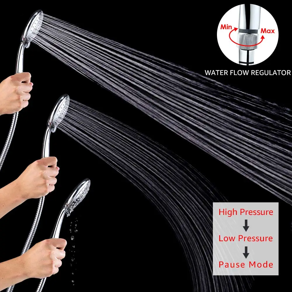 Soffione Doccia, Soffione Doccia Portatile Con Tubo Da 1,5 M (senza Staffa), 6 Impostazioni Di - Foto 11