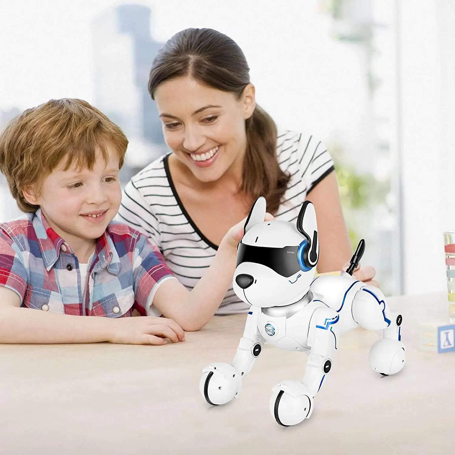 Remote Control Robot Dog Toy,Rc Robotic Stunt Puppy,Imitates Animal Sounds Robot Toys For Kids