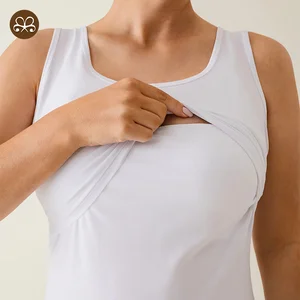 OEM Custom Logo Comfortable Women's Daily Maternity Wear Breastfeeding Vest Daily Nursing Tank Top