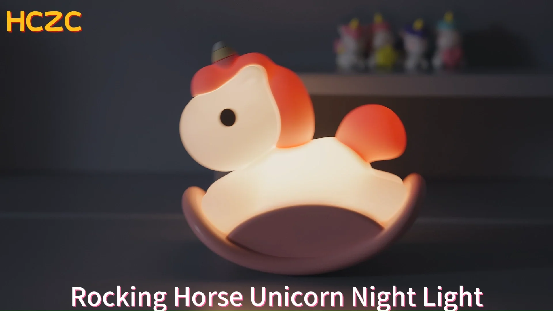 Hot Sale Led Rechargeable Rocking Horse Unicorn Bedside Lamp Silicone ...