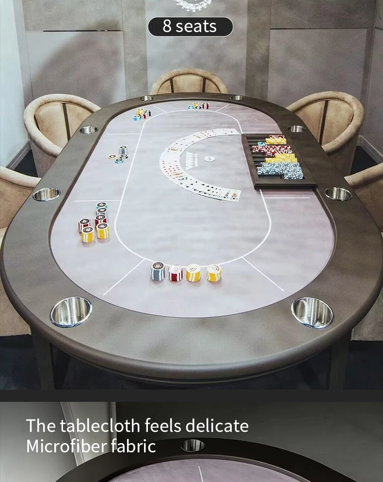 Manufacturing Italian New Design Round Sixperson Poker Table Luxury