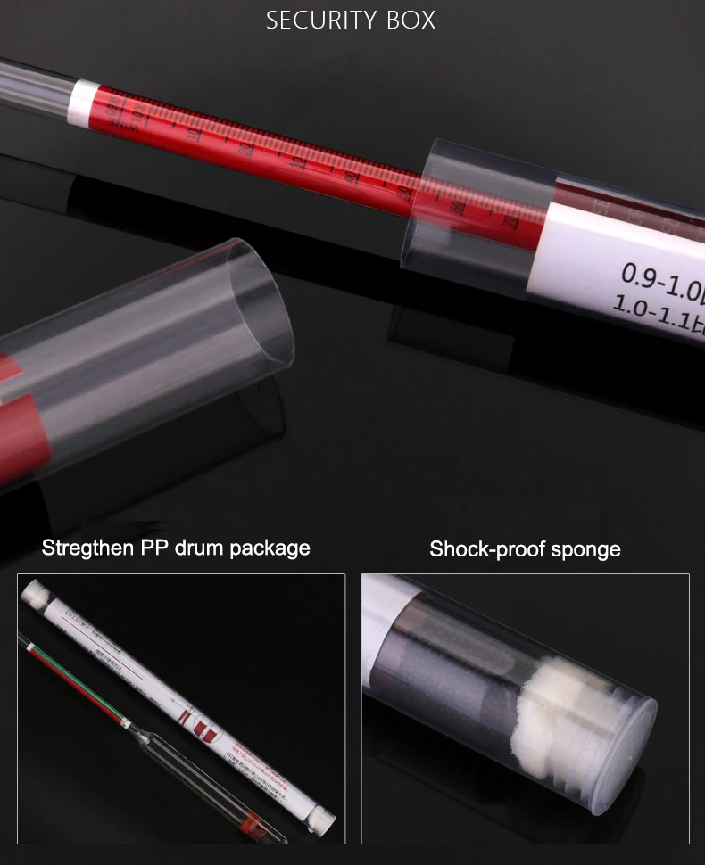 Beer & Wine Triple Scale Hydrometer Alcoholmeter Densimeter Areometer ...