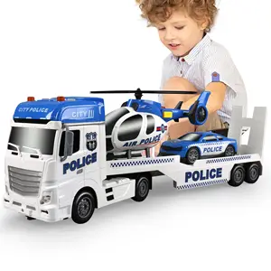 EPT Big Truck Simulation Game Set Farm Truck Fire Construction Police Car Vehicle Abs Plastic  Semi Truck Toys