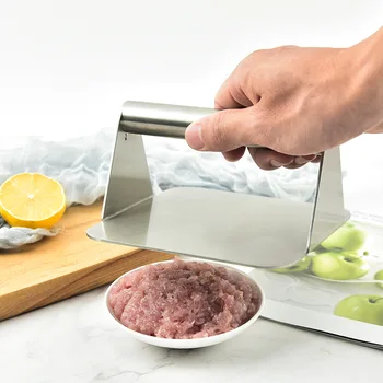 Hamburger Burger Meat Press Steel Spatula No-stick Grill Kitchen Tool Griddle