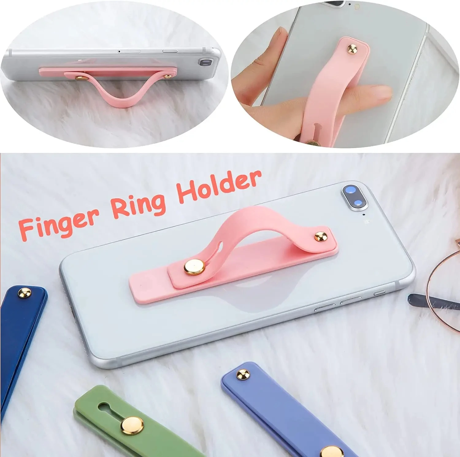 Phone Strap Grip Holder Finger Cell Phone Grip Telescopic Strap Stand Universal Kickstand For iPhone Samsung Xiaomi Huawei etc