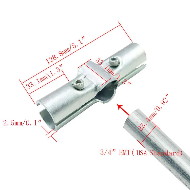 3/4" 3 Way 180 Degree Structural Pipe Connector Electrical Conduit Connector USA Standard EMT Pipe Fitting  for Pipe DIY Build details