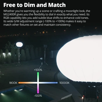 GODOX MG2400R Full-color LED Light 1800K-10000K RGB Video Light 2650W Brighter Waterproof for Photographic Movie Live Broadcast detail image
