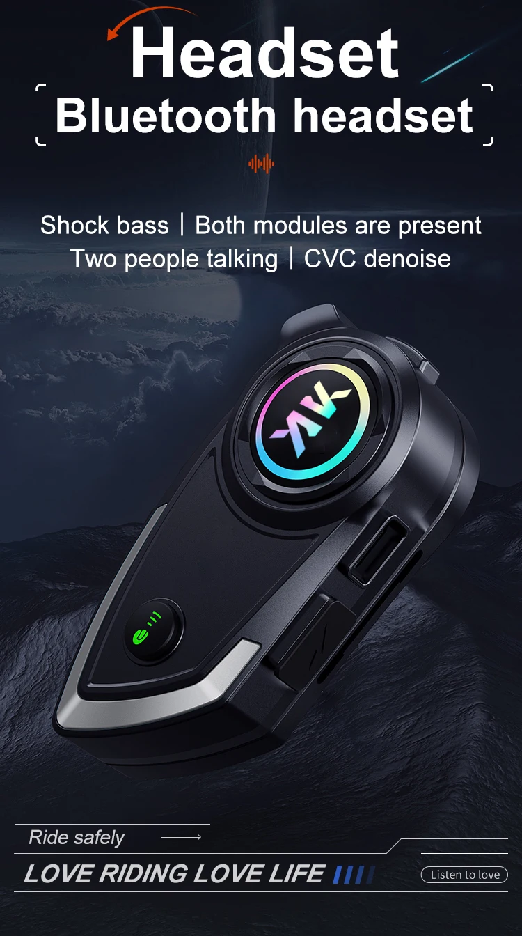 V-TAC Wireless Bluetooth Headset (Black) Hands Free Calling