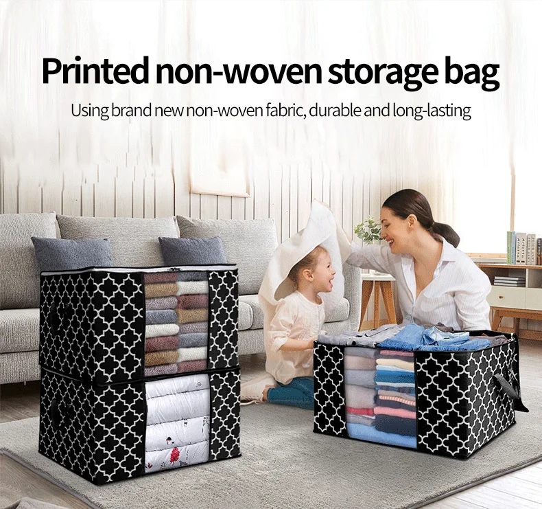 Home Fab totes 6 Pack Closet Organizers Foldable Storage Bins with Reinforced Handles for Clothing Blanket Comforters