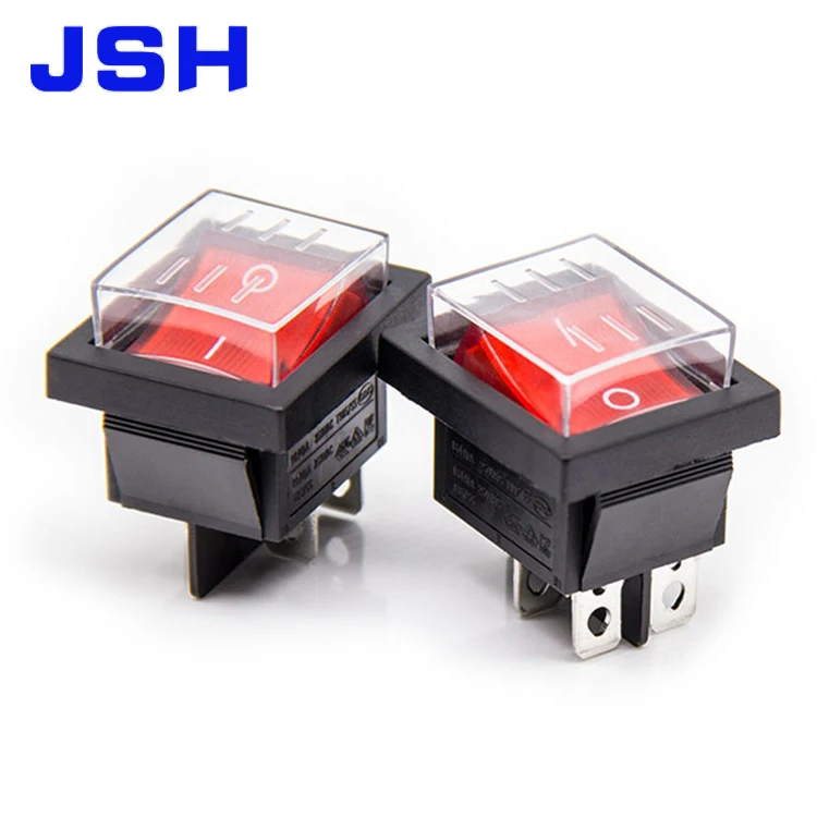 KCD4 DPST ON-OFF 4 Pin Rocker Boat Red Green  Color Switch 15A/20A AC 250V/125V