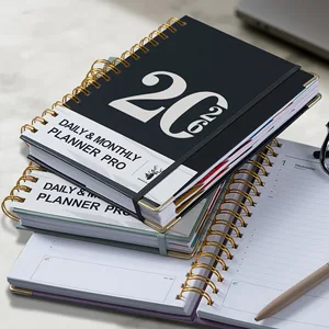 2026 Cross-border Plan A5 Coil Weekly Hardcover Fabric Notebook Customizable Foreign Trade Calendar Thread Sewing Promotion Use
