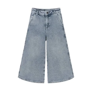 Kid Jeans Made in China Customize Clothing New York,kid Light BlueJeans Long Pants High-waisted Wide-leg Trousers