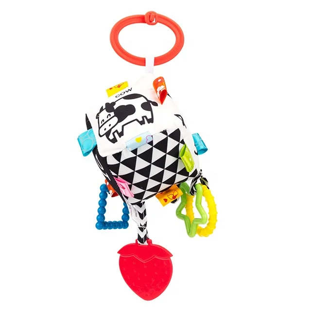 Высокая контрастность, подвесная коляска Jollybaby, сенсорные плюшевые погремушки с прорезывателем