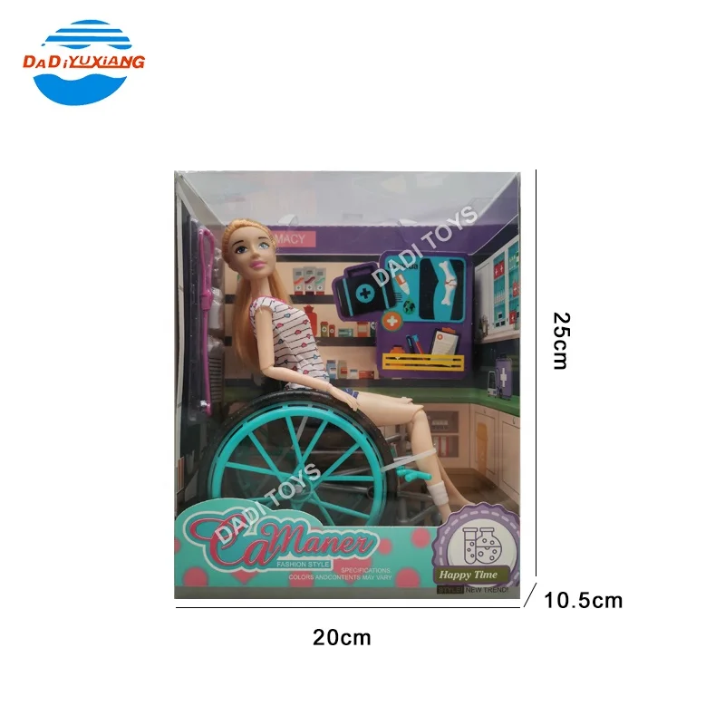 High Quality Simulation 11 Joint Disabled Dolls Toy Wheelchair Man With Nursing Sets