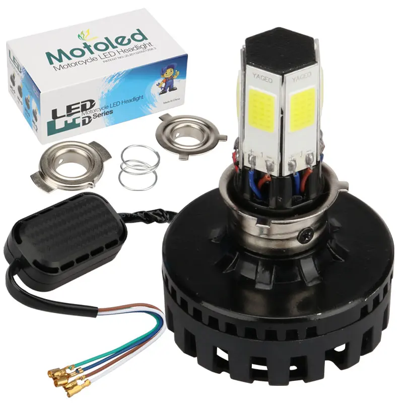 8V-80V мопед скутеры двигатель для укладки волос H4 led HS1 PH7 Мотор Led COB мотоциклетная фара мотоцикла светодиодный свет