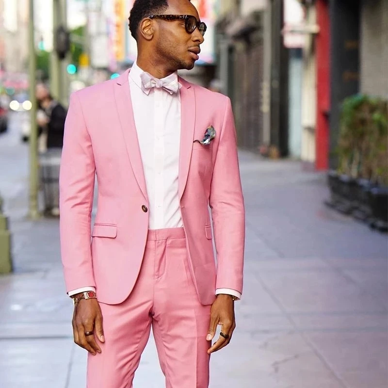 2022 Pink Notch Lapel One Button New Design For Men Suits Slim Fit Prom  Tuxedo Wedding Groom Men Jacket Suit 2 Pcs Jacket+pant - Buy Men Suits,Men  Jacket Suit,Tuxedo Product on 