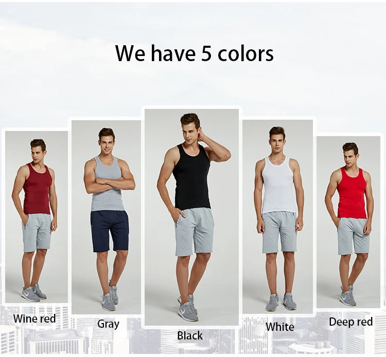100 Cotton Gym Fitness Breathable Ribbed Absorb Sweat Wife Beater Men