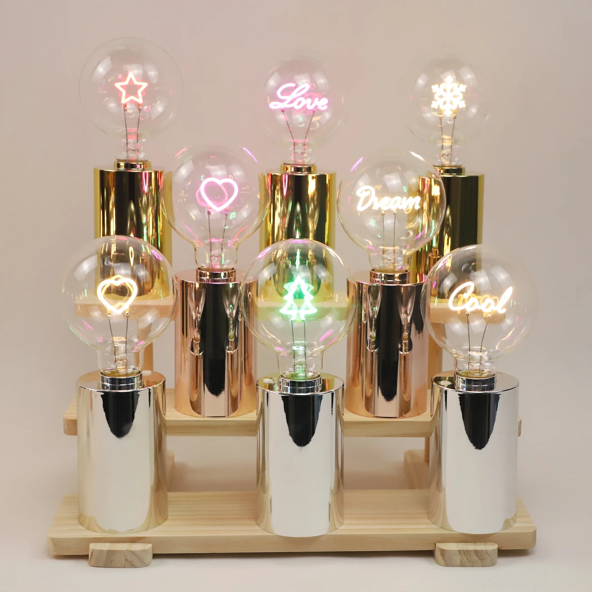 Customized Letter Bulb LED Filament Bulb LED Lighted Christmas Festival Decorative Table Mobile Wireless Lamp Battery Operated