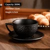 Matte Black 300ml Coffee Cup and Saucer