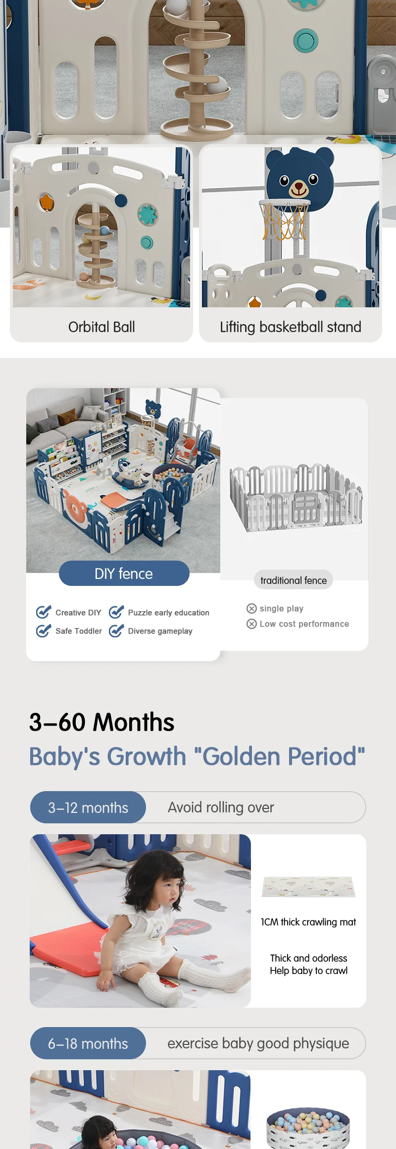 Safe and Durable Toddler Fences - Customizable Playpens