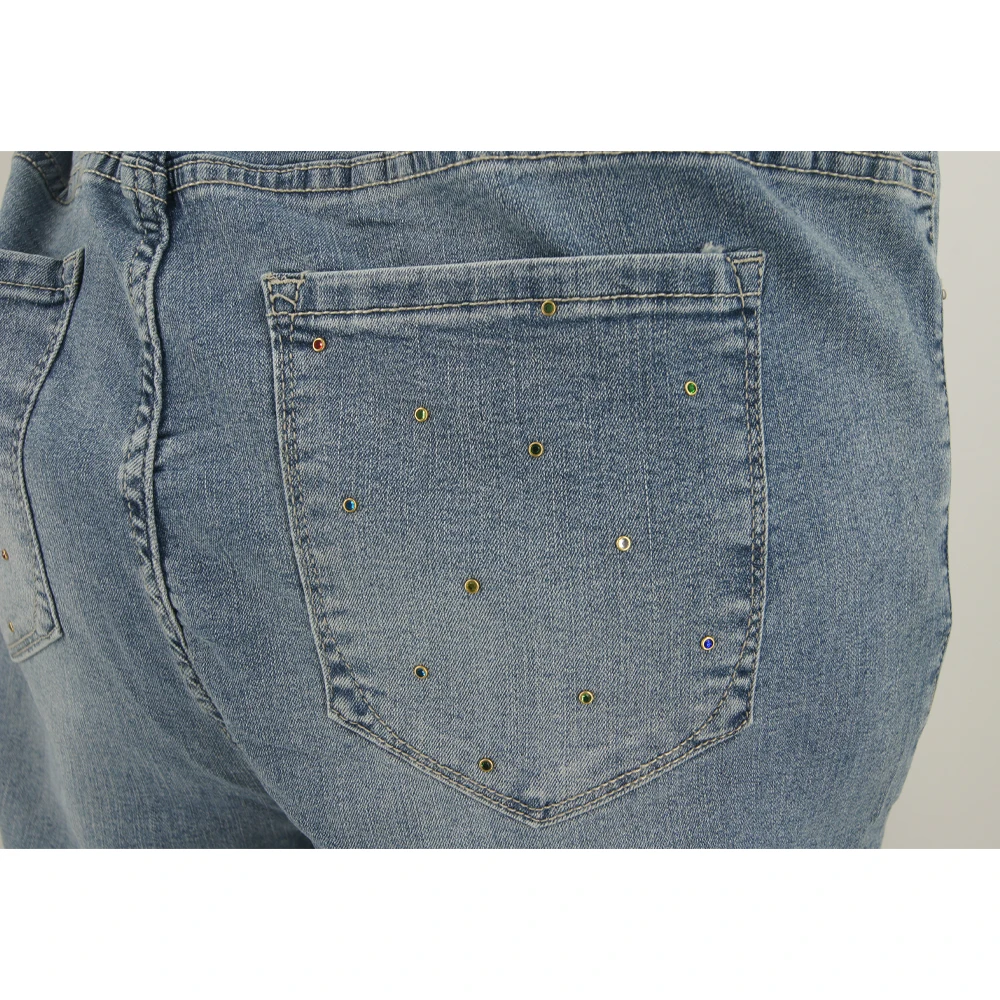 Gemstone decoration Women's Jeans Trendy Loose Denim Pants Casual Plus Size Trousers