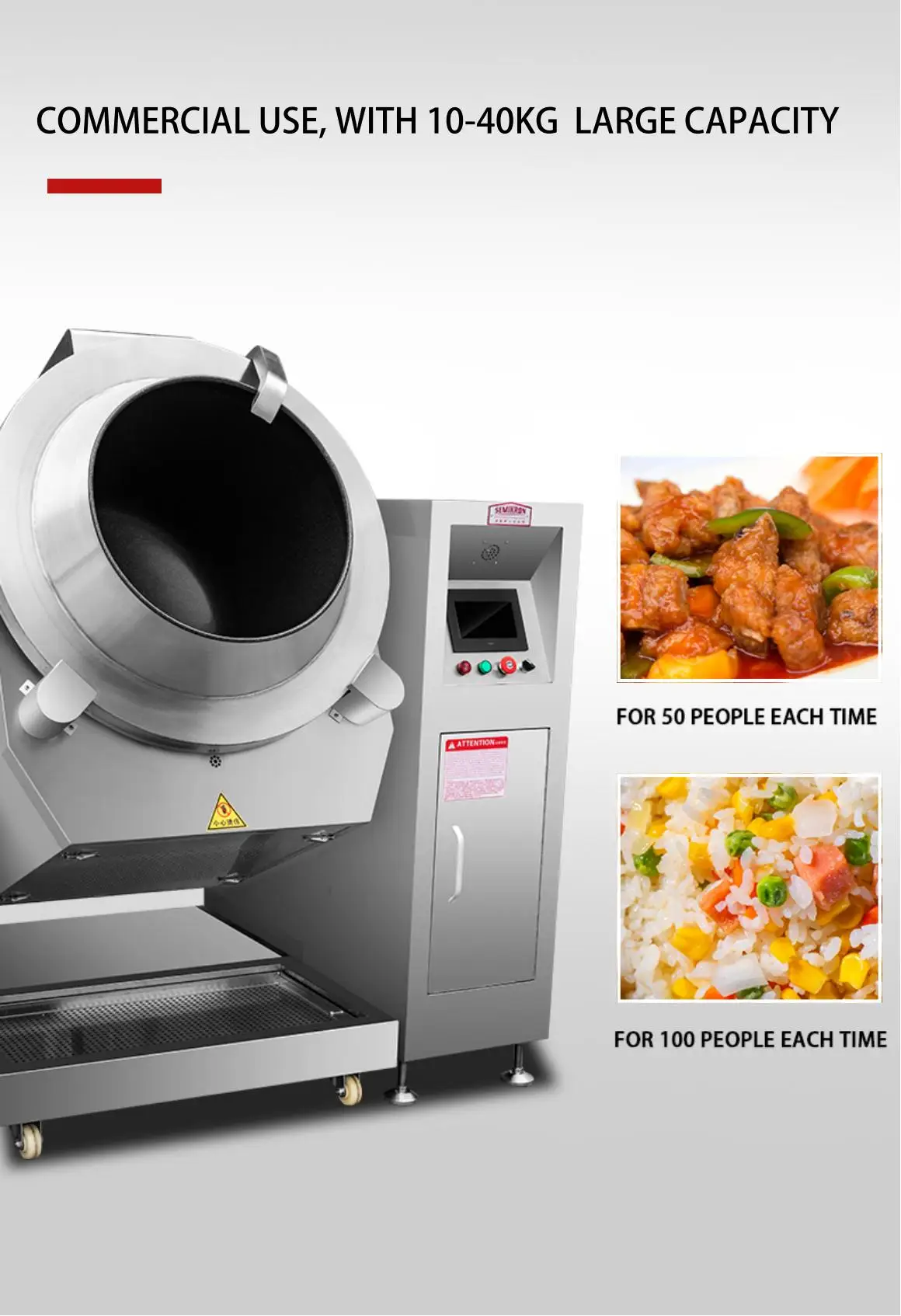 Big Capacity Automatic Cooking Wok Machine High Quality Stainless Steel ...