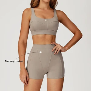 OEM High Quality Women's 2-Piece Fitness Yoga Set Strapless Sports Bra XS Leggings Reversible Design Wearable Yoga Accessories