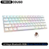 61 touches - Bluetooth Tri-mode - Interrupteur marron - Blanc