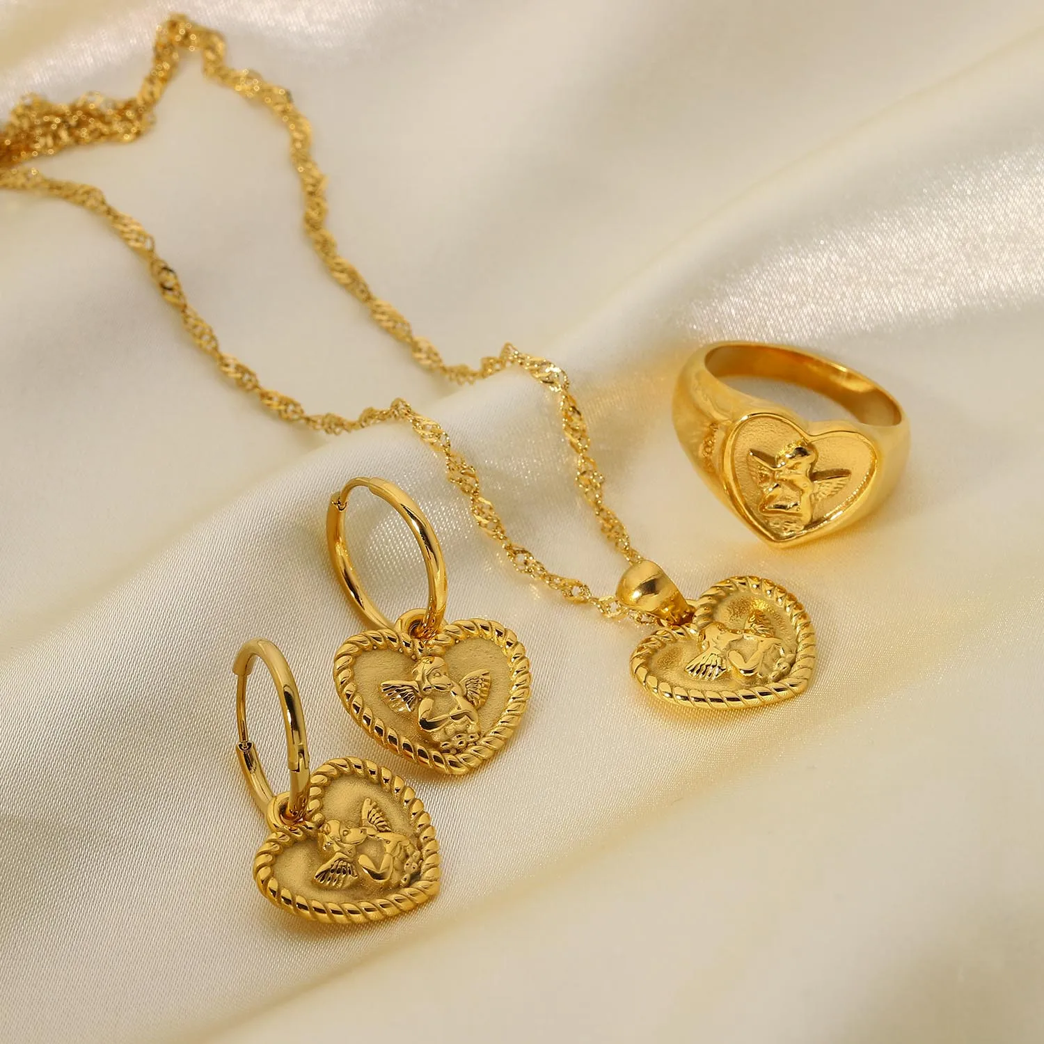 Shop Our New Trendy 18k Gold Stainless Steel Jewelry Set