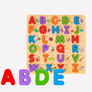 Alphabet Shape Puzzles Abc 3d Matching Puzzle Wooden Toys for Children