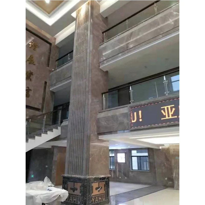 product slab floor design pictures natural grey marble for interior double story-2