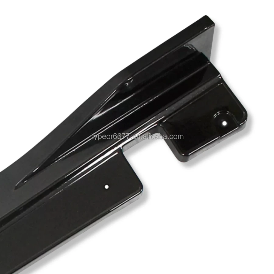  glossy black abs plastic style side skirts extension panel lip-8