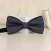 Large purple check bow tie