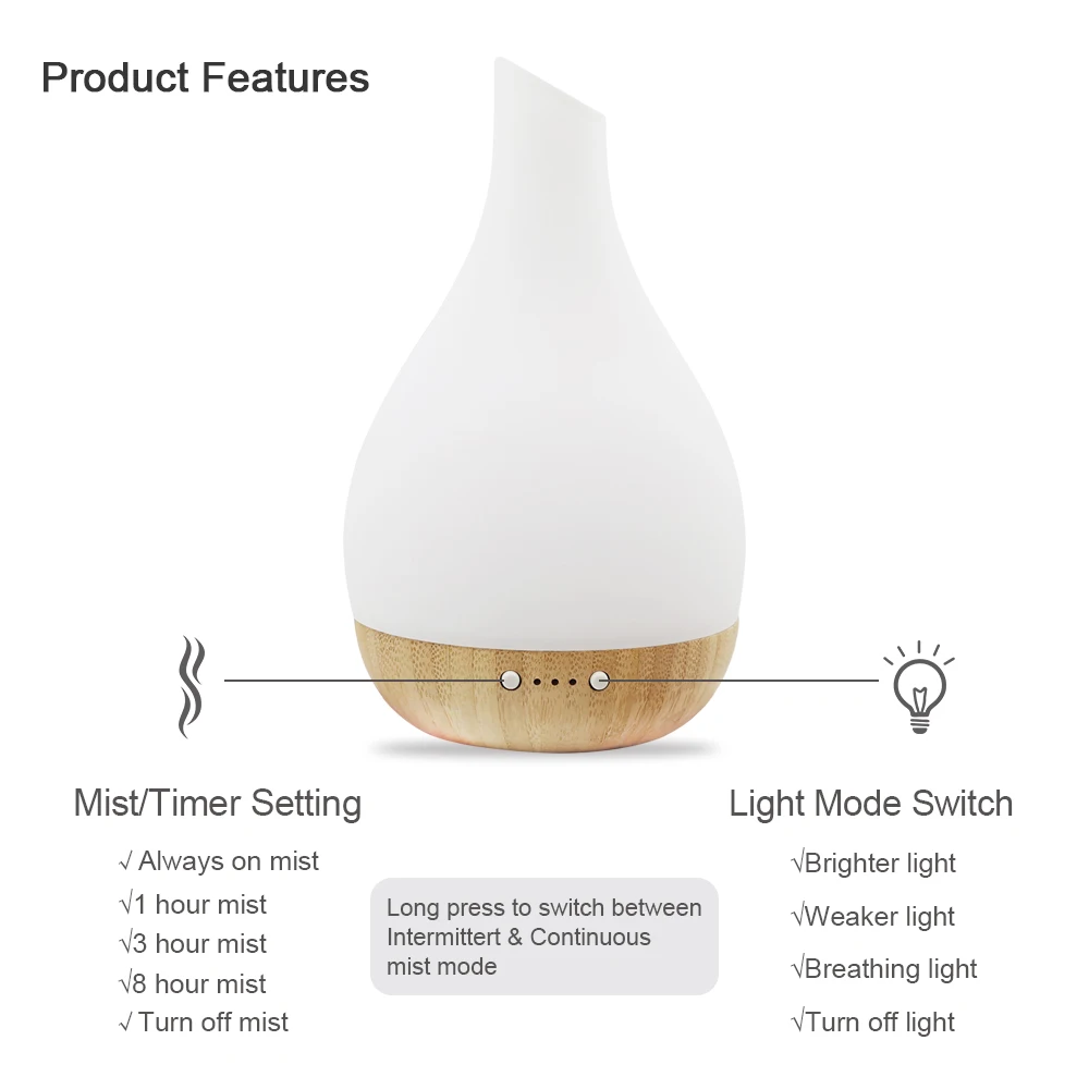 180ml Desktop Air Freshener Humidifier Oil Essential Oil Defuser Aroma Diffuser User Manual Ultrasonic Humificadores